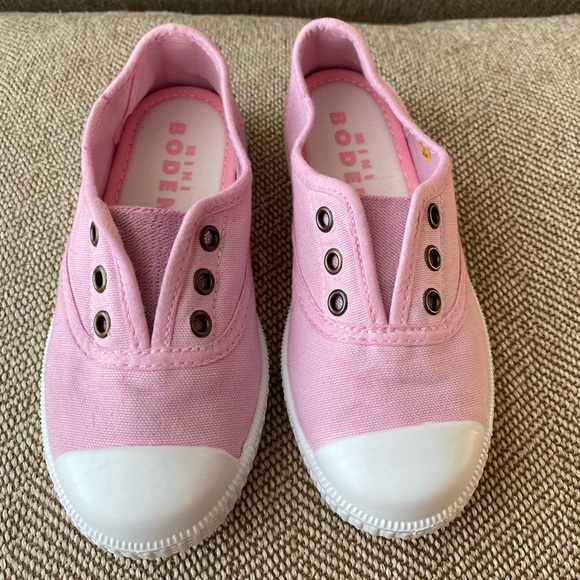 Mini Boden Canvas Laceless Pull On Sneaker. Light Pink, Size EU 27 (US 10). - Picture 6 of 11